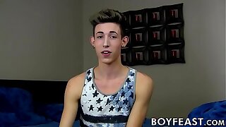 Horny twink Blake At opposite ends of the earth gets to masturbate on good terms for real