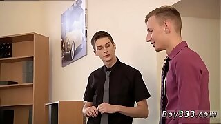 Teen emo gay boy Riding Hard Cock In The Office