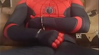 gay spiderman solo spandex suit